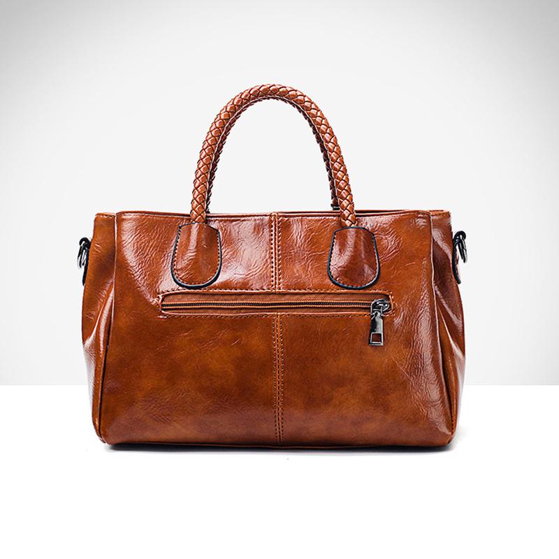 Liana Vintage Tote Çanta – Şık ve Dayanıklı, Wax Kaplamalı Suni Deri Çanta