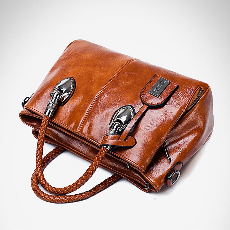 Liana Vintage Tote Çanta – Şık ve Dayanıklı, Wax Kaplamalı Suni Deri Çanta