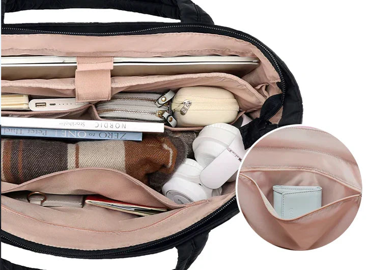 Arianna Kadın Puffer Tote Çantası – Geniş, Su Geçirmez Çanta Modern Tasarım ve Laptop Bölmesi ile