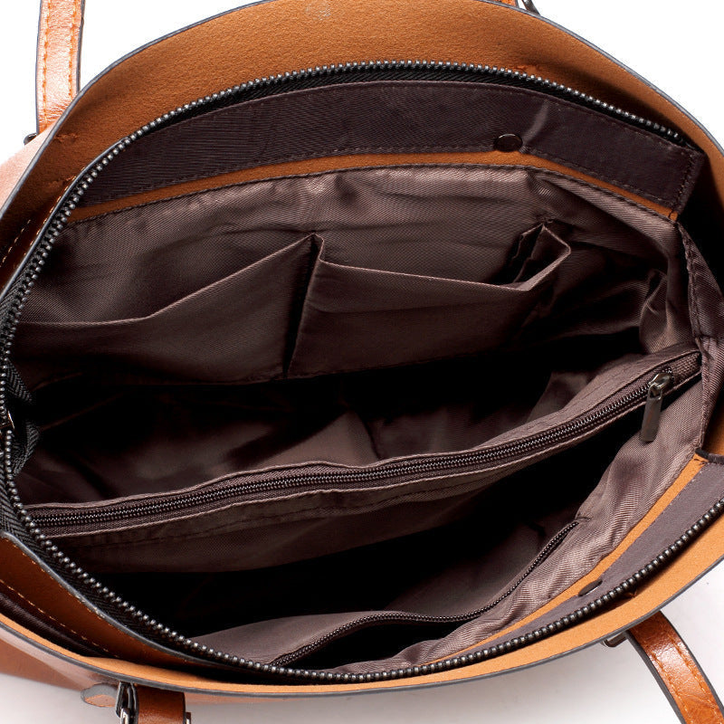Elsie Vegan Tote Çanta – Su Geçirmez ve Şık Wax Kaplamalı Deri Çanta