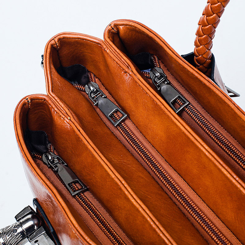 Liana Vintage Tote Çanta – Şık ve Dayanıklı, Wax Kaplamalı Suni Deri Çanta
