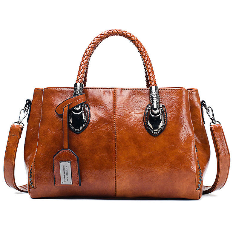 Liana Vintage Tote Çanta – Şık ve Dayanıklı, Wax Kaplamalı Suni Deri Çanta