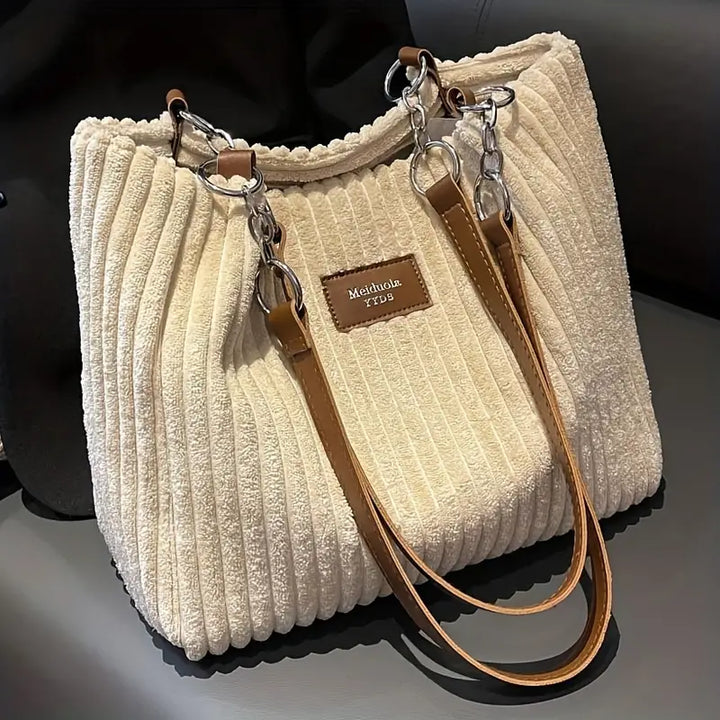 Amanda Kadın Shopper Çanta – Geniş İç Hacimli ve Ayarlanabilir Askılı, Şık Kadife Çanta